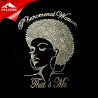 Rhinestone Phenomenal Woman Fashion Afro Girl Rhinestone Transfer For Appliques