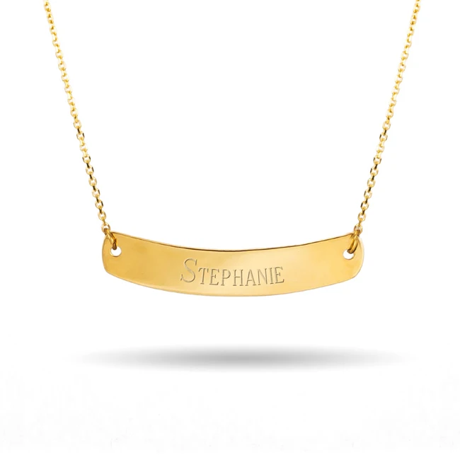 gold bar necklace roman numerals