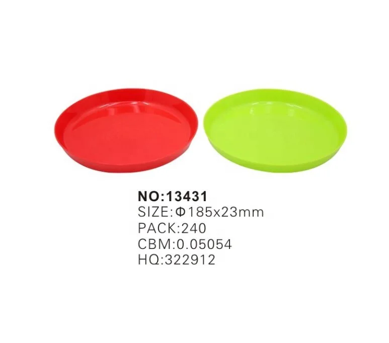 Haixing coloured Plastic Dinner Plates PP round dishes plates dinnerware set tableware restaurant plastic plates