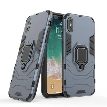 BIBERCAS 360 Degree Rotating Ring Grip Kickstand Dual Layer Shockproof mobile phone back cover case for iphone x 8 7 6 5