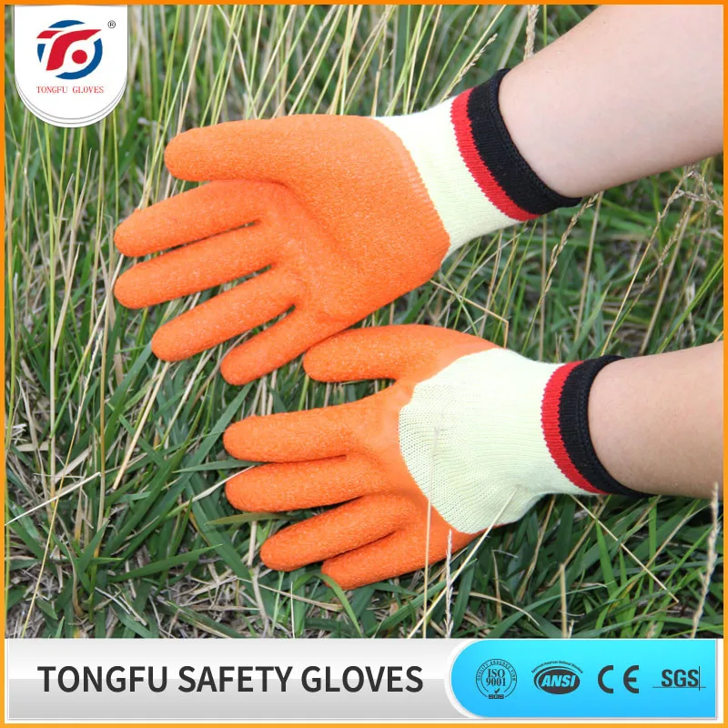 5 thread cotton glove latex coated glove 1