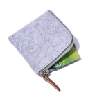 Wallet Wholesale High Quality Customized Mini Felt Zippered Coin Purse Money Cards Wallet Organizer Case Pouch Bag