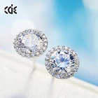 Earrings 925 Stud Earring CDE Luxury Zirconia Jewelry Custom Logo 925 Sterling Silver Fashion Stud Earrings For Women Set