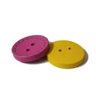 Button Wooden Button Factory Supplier 15mm Colorful 2 Holes Engraved Sewing Lined Wood Button For Shirt