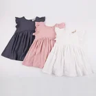 Clothing Girl Child Girl Clothes Children Clothes Hot Ruffles 3 To 5 Years Kids Clothing Linen Baby Girl Summer Dresses