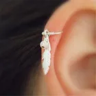 Feather Earring Jewelry Tribal Feather Cartilage Earring Piercing Feather Cartilage Helix Piercing Silver Feather Jewelry
