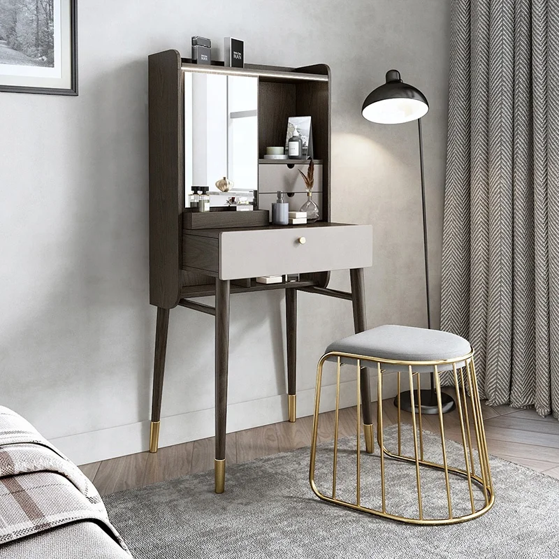 Vogue Jieshi Design Modern Bedroom Makeup Furniture Removable Mirrored Dressing Table Furniture