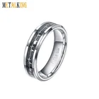 Rings 6mm8mm Titanium Engagement Wedding Band Rings With Heartbeat Cardiogram Black Carbon Fiber Inlay For Men Women