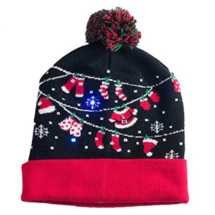 Light Up Christmas Hat Santa Clothes 