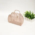 Handbags Ins Hot Retro Candy Portable Beach Handbags Openwork Basket Bag Vacation Bag Small Bag