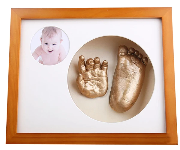 Baby Gift Home Decor Diy 3D Hand Casting Frame Kits Photo Baby Imprint CE OEM White, Wooden Color or Other Customized Color