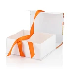 Gift Box Custom Paper Luxury Packaging Boite Cadeau White Folding Foldable Magnetic Gift Box With Ribbon