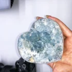 Cluster Celestite Geode Heart Blue Crystal Cluster Heart Gemstone Rock Stone Heart