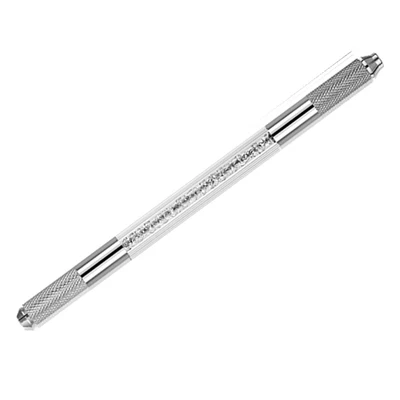 Professional Microblading Tattoo Pen with 14.2cm Length Stainless Steel and Plastic Double Head Design for Eyebrow Microblading