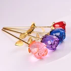 Beautiful red crystal rose flower for wedding gift souvenir
