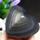 Obsidian Shaped Rainbow Natural Obsidian Cat Eyes Quartz Crystal Heart Shaped Healing Home Decoration