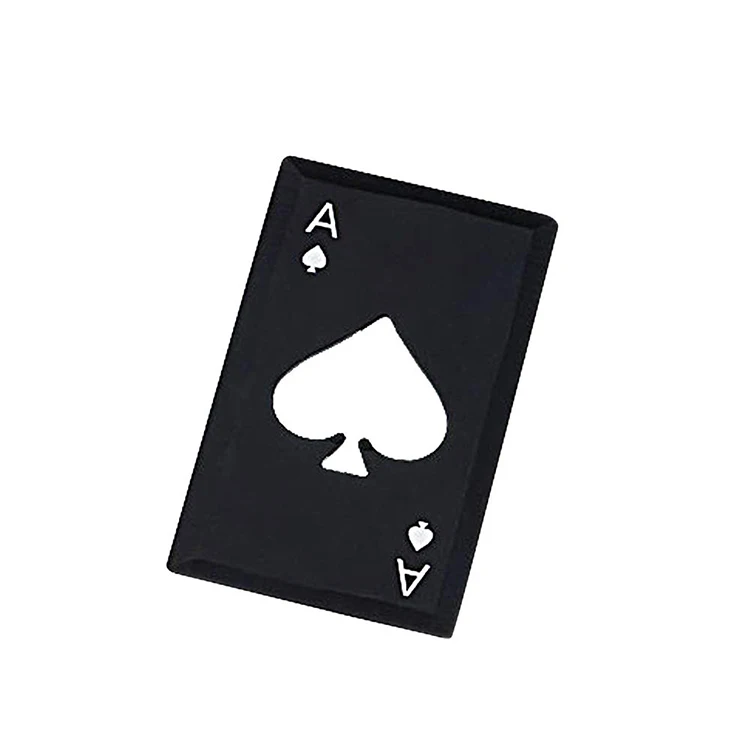 Black Poker Card Spades Beer Bottle Opener Stainless Steel Kitchen and Bar Tool 