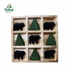 Wood Handmade Custom Design Rustic Style Decor Indoor Wood Board Travel Tic Tac Toe Game