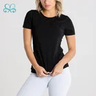 T Shirt Cotton T-shirt Black 2021 Gym Fitness Sport Cotton Spandex Womens Classic Black T Shirt