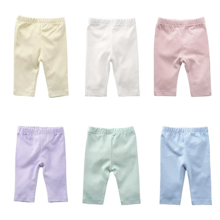 manufacturer Wholesale Baby Knitted Leggings Pants 100% Organic Cotton 6 Colors In Stock Autumn Children Trousers Unisex Custom