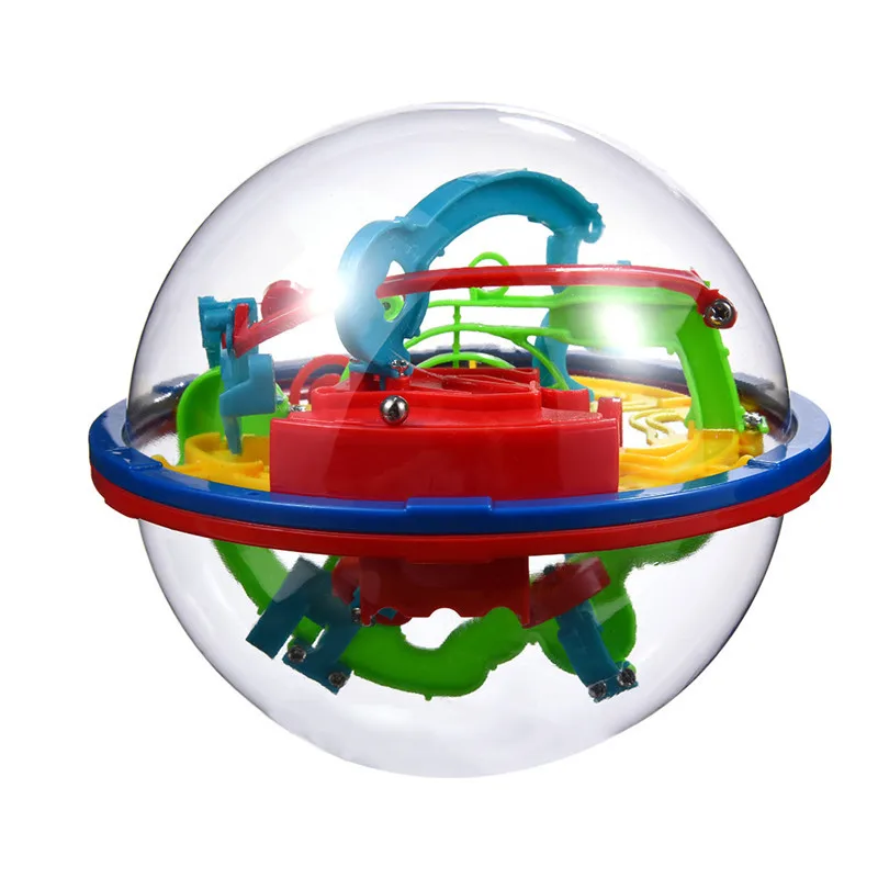 Intellect 3D Maze Ball 100 Challenging Barriers 3D Labyrinth Ball for Kids 3D Puzzle Toy Brain Teasers Puzzle Toy Red 