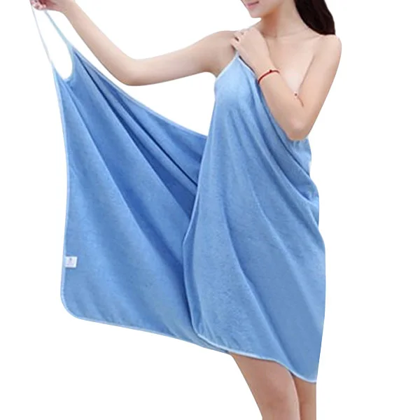 Microfiber beach dress body wrap towel customized bath towel wrap with strap
