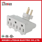 Adapter Socket Adapter UL ETL Litesun 3outlets Swivel Current Tap Wall Tap Adapter Wall Socket LA-02