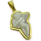 Jade Pendant Jade Name Pendant Wholesale Stainless Steel Gold Plated White Gemstone Jade Pendant