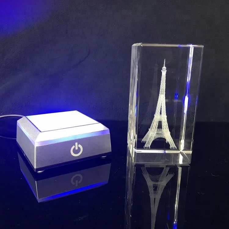 laser engraved eiffel tower crystal cube k9 crystal craft home