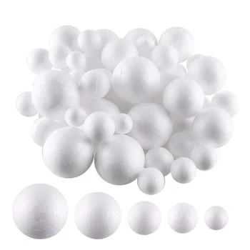 80 Pieces White Foam Balls Styrofoam Polystyrene Craft Balls Art Decoration Balls For Household School Projects Assorted Sizes