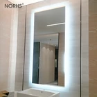 Glass Frameless Mirrors Wholesale Fashion Large Frameless Smart LED Light Mirror Square Glass For Washroom
