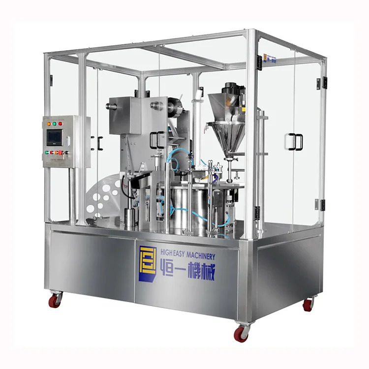 Automatic Rotary Powder Making Aluminium K Cup and Pod Filler Empty Nespresso Coffee Capsule Filling Sealing Machine details