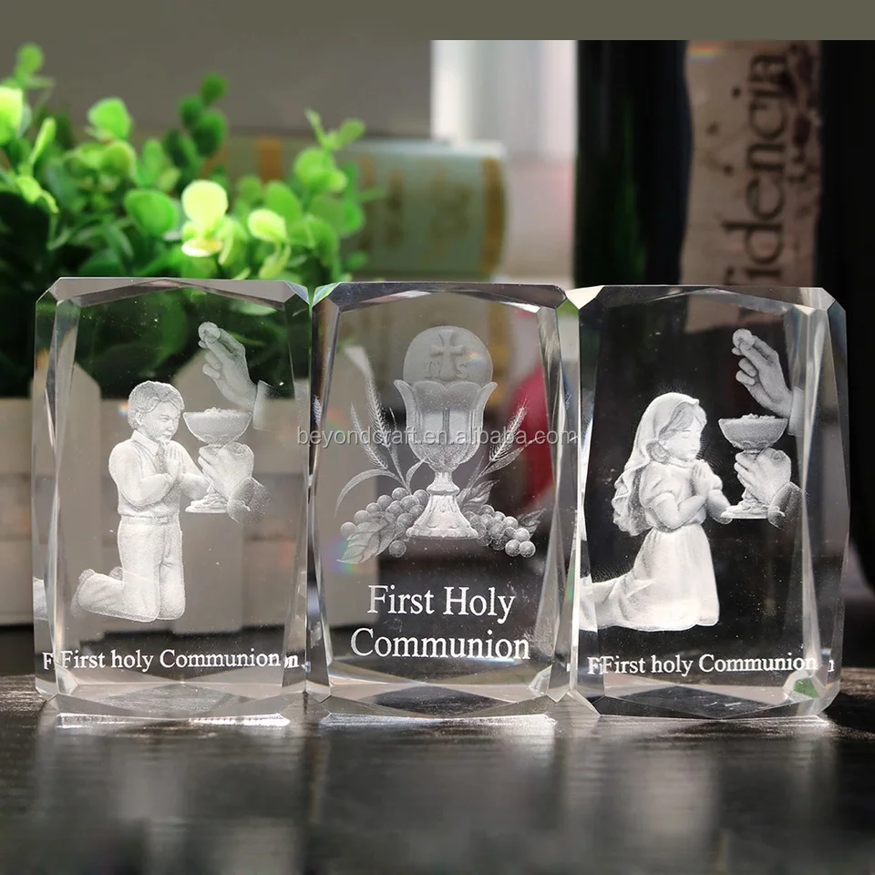 Exceptional Gift Personalised colored crystal Laser Engrave Photo Crystal Gift for the First Communion Crystal gift