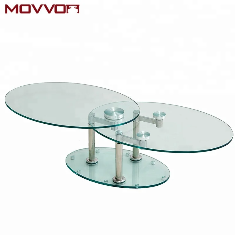 Soon Immunize very nice Modern Functional Tempered Glass Top Oval Full Swivel Coffee Tables With  Stainless Steel Legs - Buy Glass Coffee Table,Oval Coffee Table,Coffee Table  Modern Product on Alibaba.com