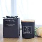 Candles Jar Candle MANULENA Custom In Black Round Frosted Printing Glass Jar Soy Candles