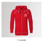 Zip Hoodies Letusi OEM Red Color Printing French Terry Full Face100% Cotton Zip Up Hoodie