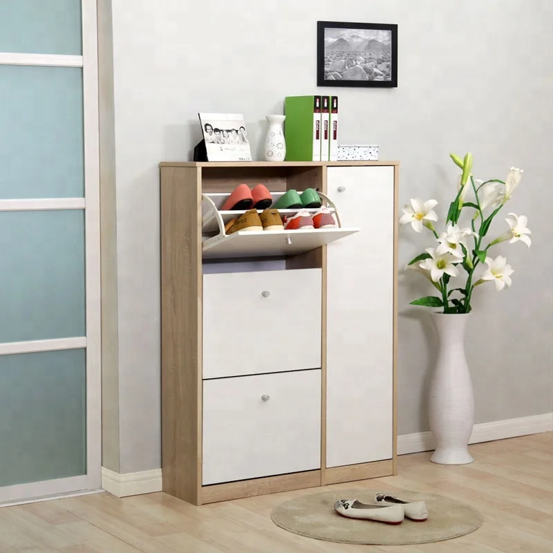 Large capacity wall mounted cheap price luxury wooden modern shoe rack