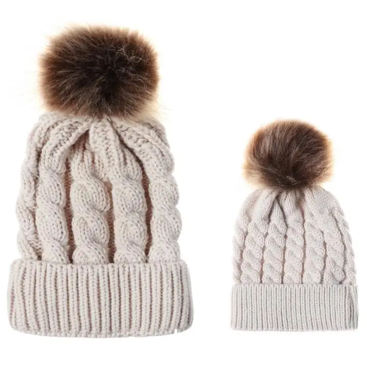 matching winter hats for mom and baby