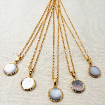 WT-N826 Amazing Natural Round Pearl Jewelry Necklace, Wholesale 12mm Gold Plated Black Pearl Jewelry Necklace For Gift
