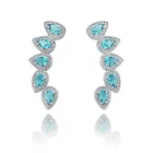 China semi joias em zirconia women trendy brazilian earrings