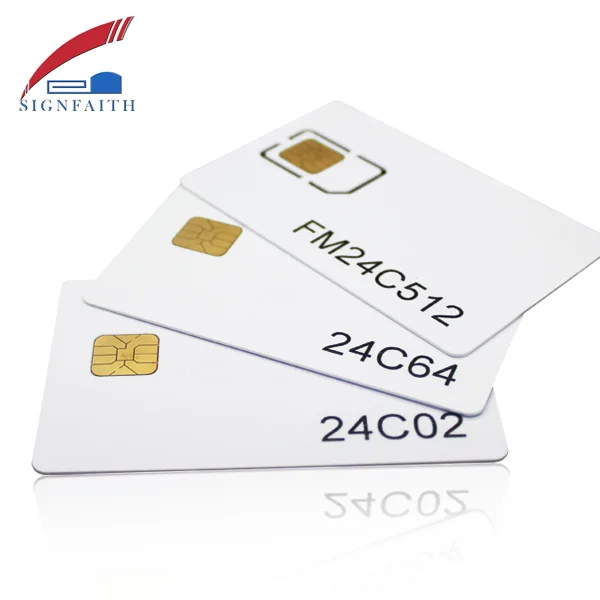 chip landing smart pvc sle4428 ic card with magnetic stripe