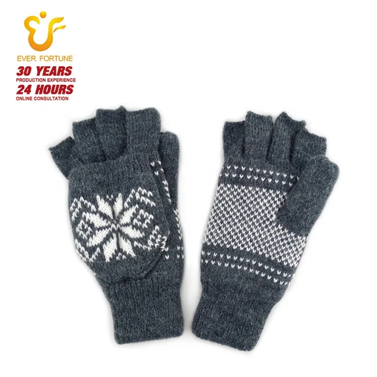 mens thermal fingerless mittens