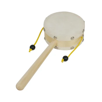 good quality goat skin hand drum, tambourines wholesale, round noise making drum for kids