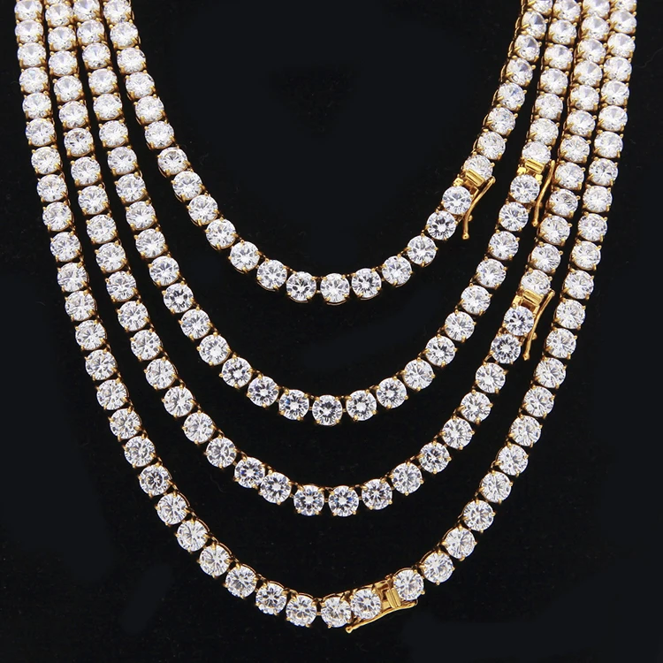 4mm Diamond Tennis Chain In White Gold 