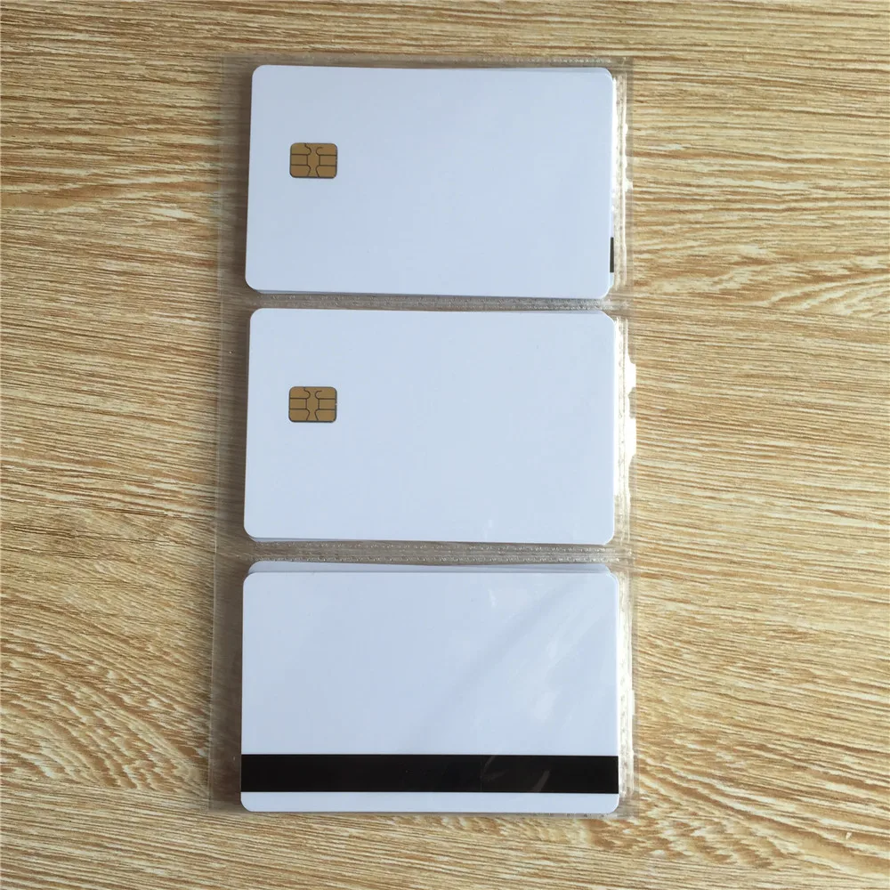 Details about   200pcs Contact IC card 4428 Chip Smart Card PVC Blank White Contact IC Card 