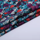 Flower Chiffon Customized Woven Blue Flower Plain Style Polyester Soft Fancy Chiffon Fabric Weight For Cloth