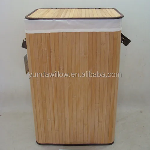 collapsible bamboo laundry hamper baskets for dirty clothes