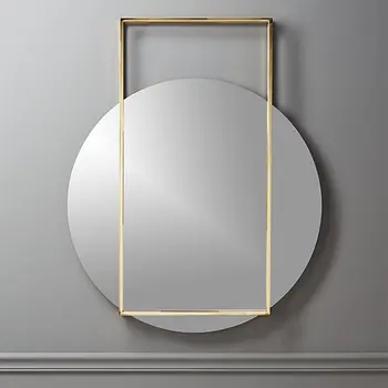 Pendulum Gold Stainless Steel Open Framework Brass Circular Wall Mirror