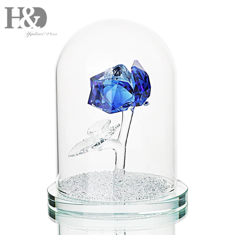 H D Beauty And The Beast Rose Crystal Glass Rose Paperweight Crystal Enchanted Blue Rose In Wind Chimes Pendant Birthday Gifts Buy Crystal Rose Crystal Furnishing Rose In Glass Product On Alibaba Com