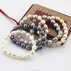 Pearl Pearlpearl 9-10mm Baroque Shape Pearl Real Cultured Fresh Water Genuine Natural Freshwater Pearl Bracelet